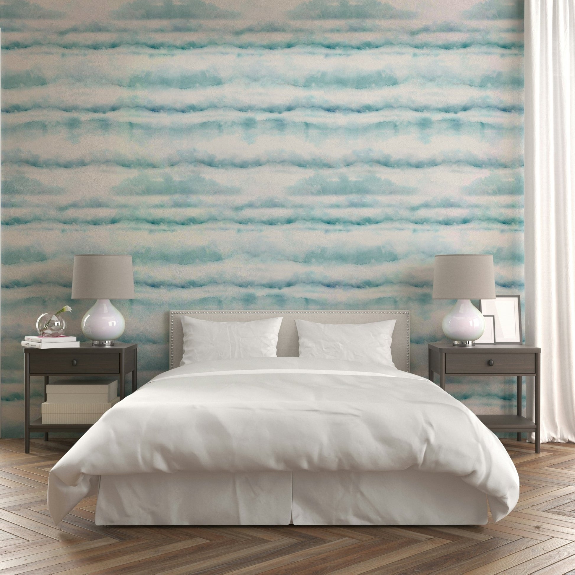 Light and airy wall mural.
