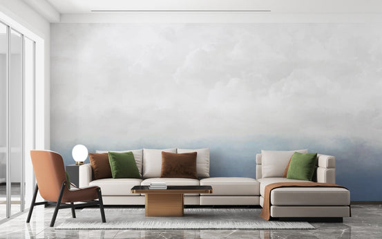 Blue White Sky Wallpaper for airy living room C470