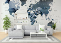 Blue educational map wallpaper

