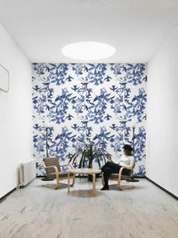 A contemplative bluebell forest wallpaper mural for a feature wall.

