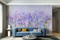 An angled shot of the mural's gentle color palette.

