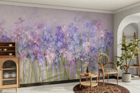 The wallpaper for walls being admired in a home.

