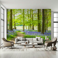 Elegant dining space with the Bluebell Wonderland Wall Mural.