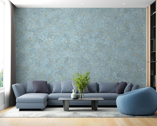 Soft blue floral wallpaper design murals DTLE08
