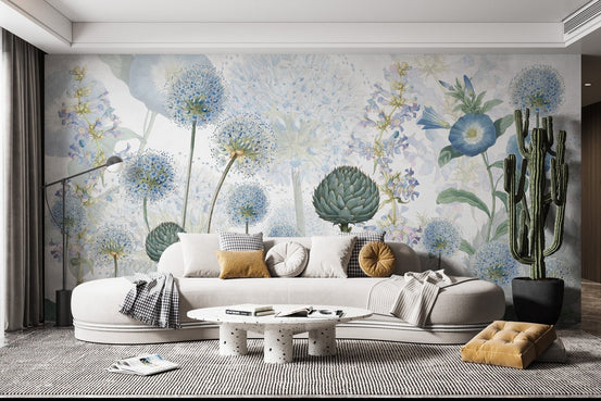 Blue Wild Meadow Wallpaper SRED03