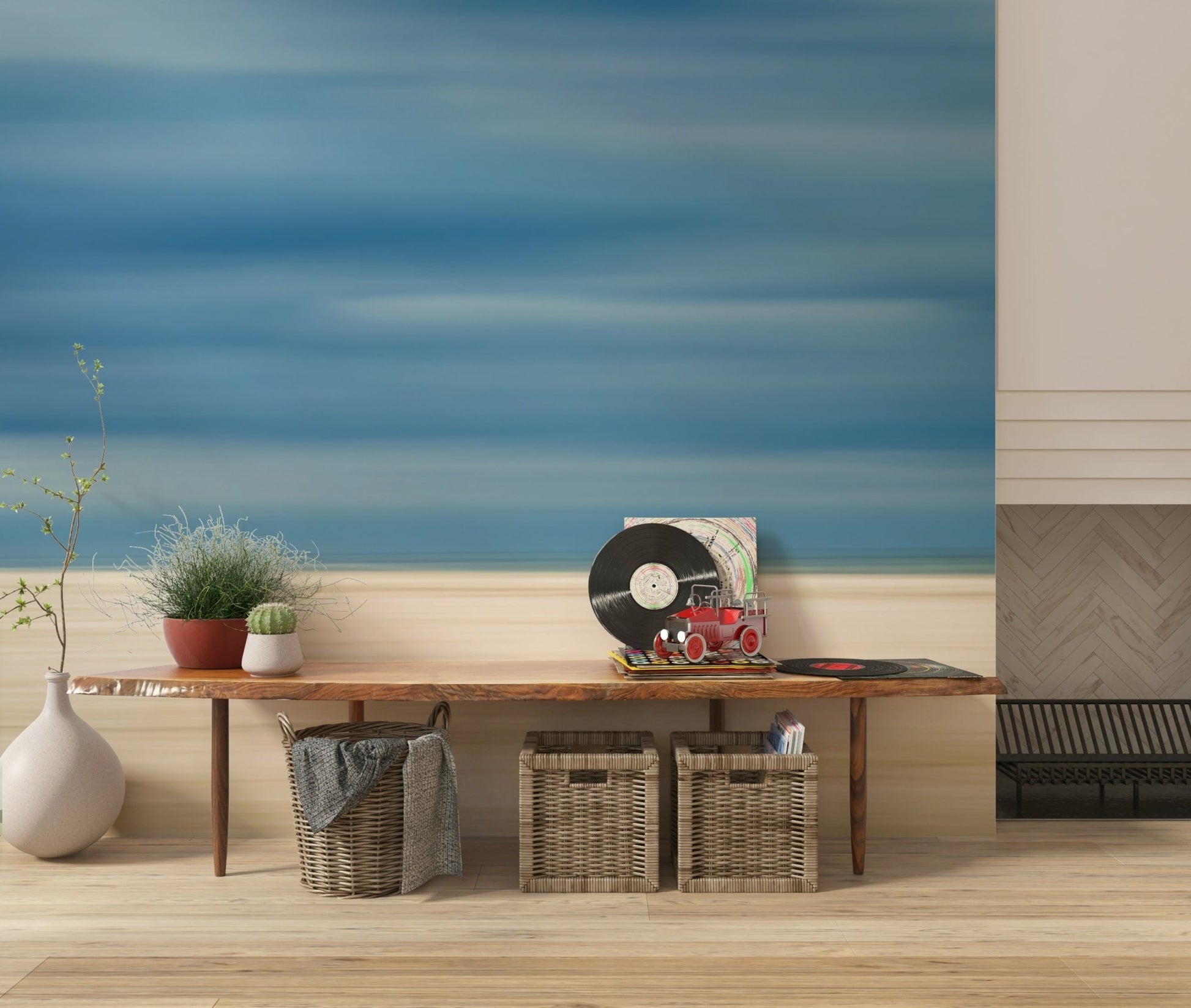 A serene flowing water wall mural for your decor.