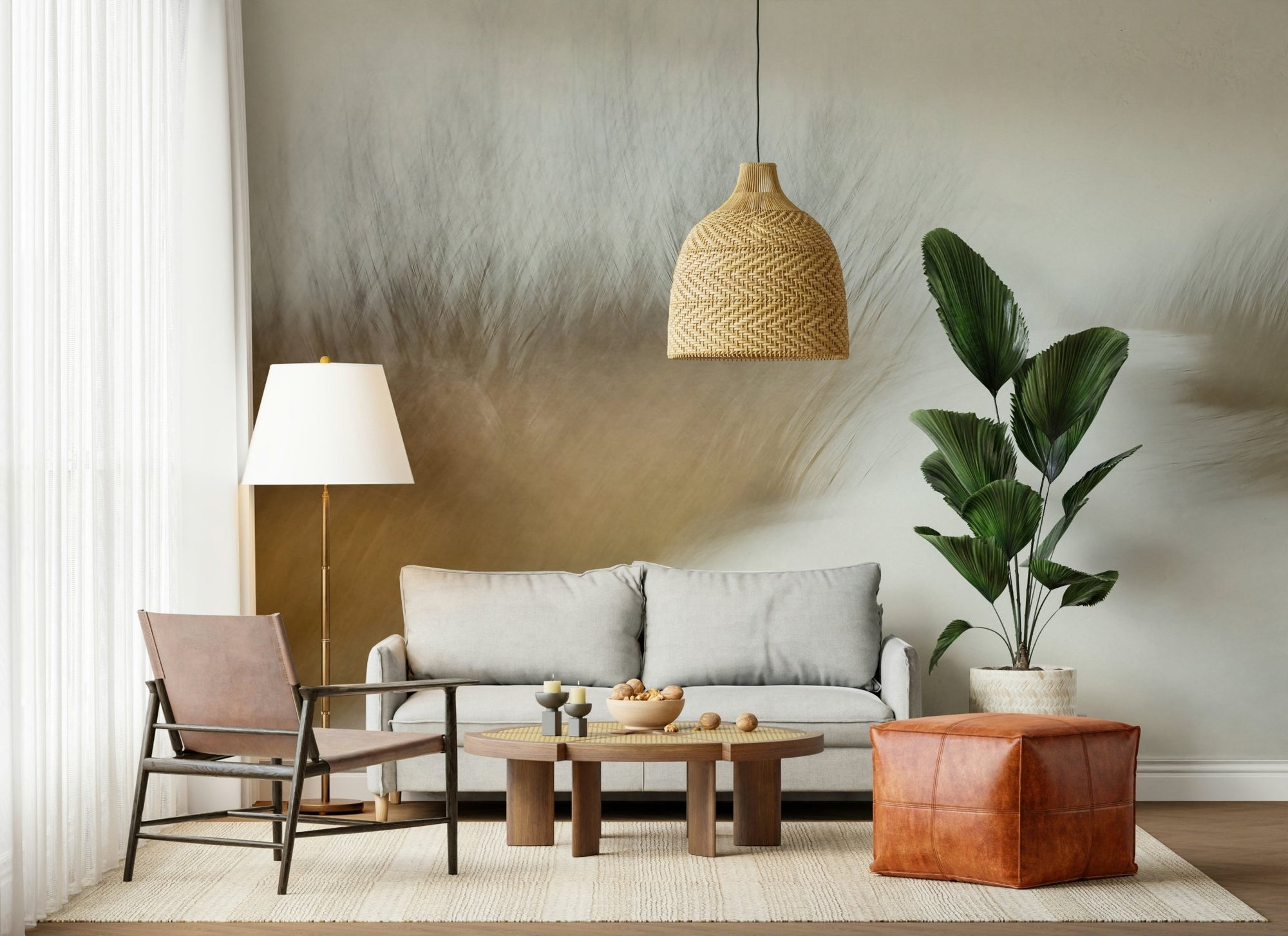 A beautiful subtle abstract wallpaper mural with a blurred horizon effect., GD5619