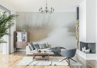 A beautiful modern art wall mural of delicate lines.