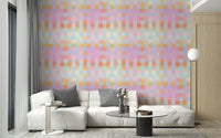 Modern blurred plaid design wallpaper mural

