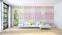 Minimalist plaid wallpaper mural for modern rooms
