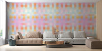 Abstract blurred plaid mural for wall decor

