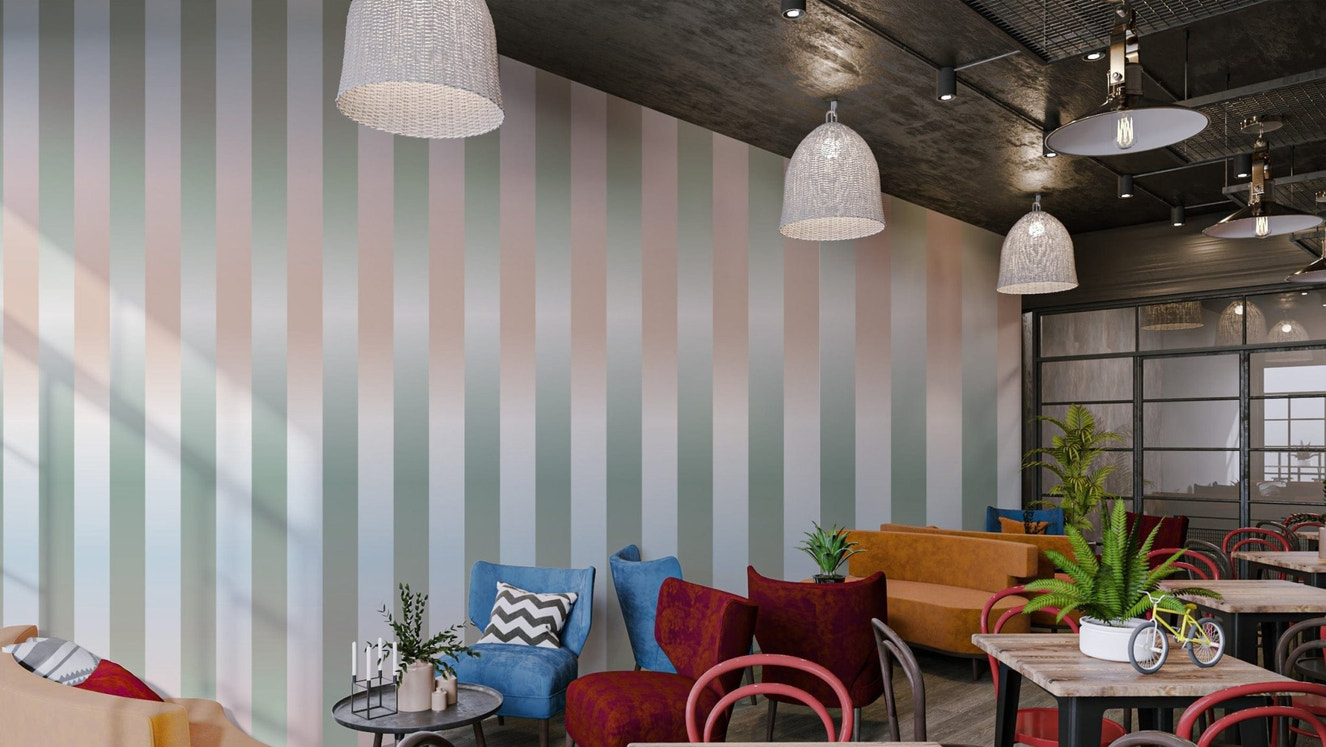 Artistic Blurred Stripes Wall Design

