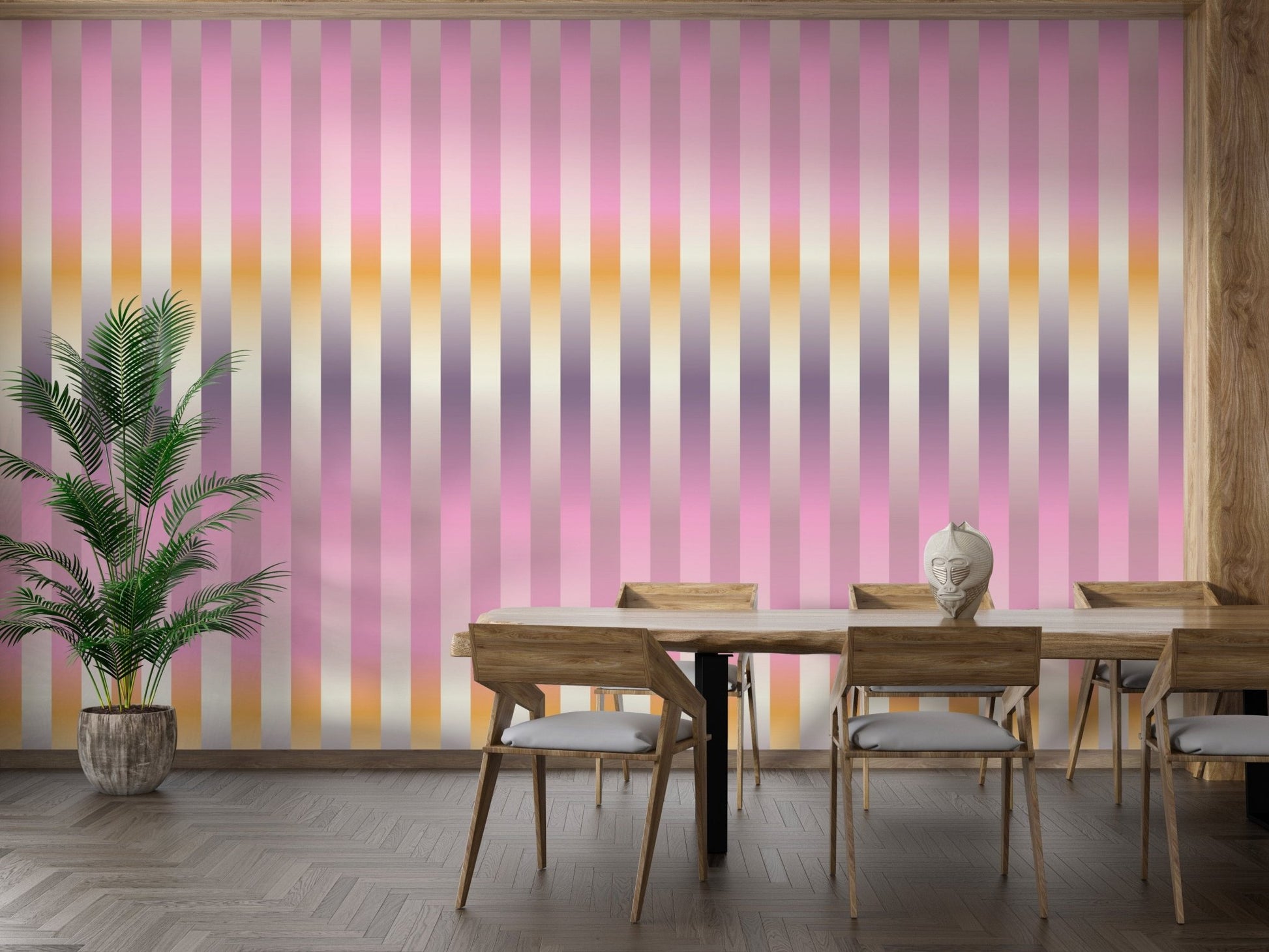 Minimalist lilac stripe wall mural for homes
