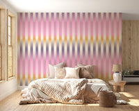 Contemporary blurred stripes wallpaper in lilac

