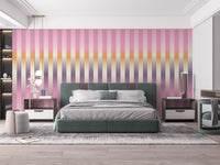 Subtle blurred stripes lilac design for walls
