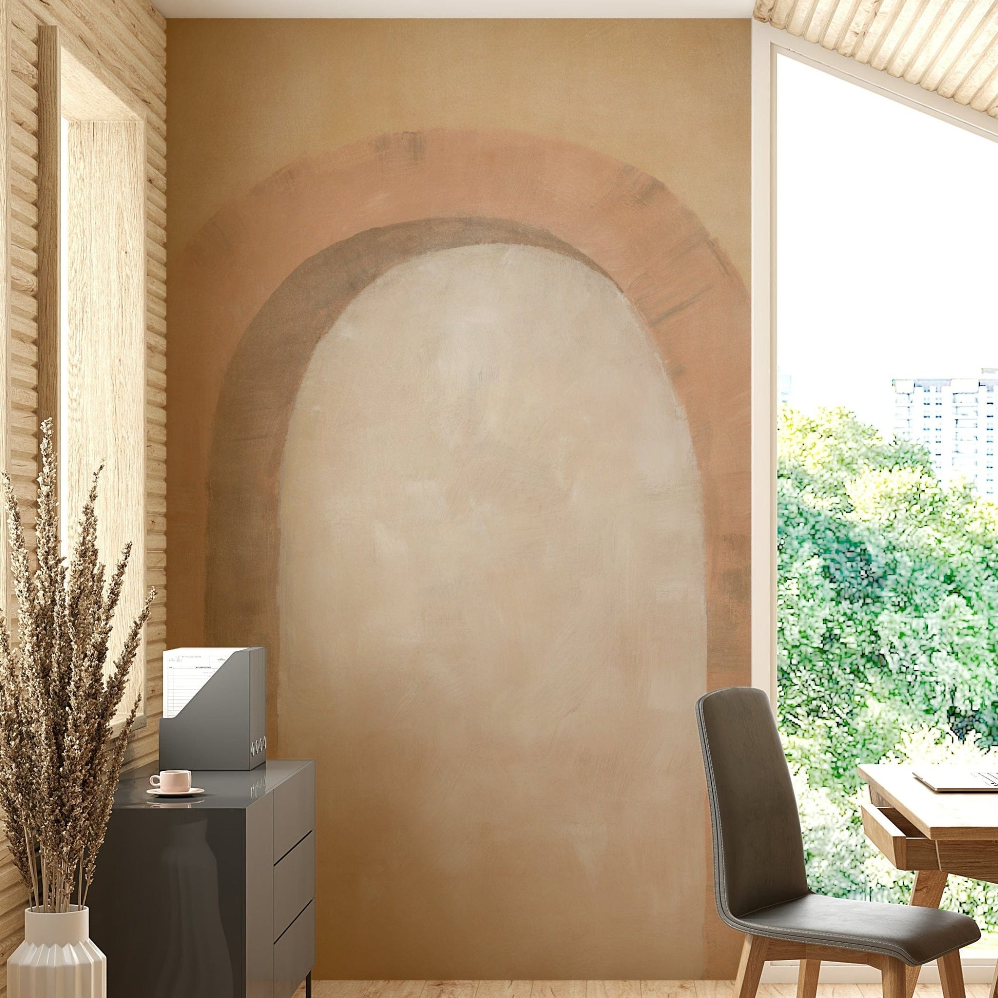Blush archway minimalist wallpaper

