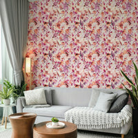 Bold brushstroke flower mural


