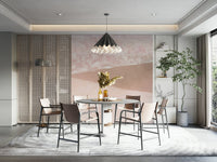 Blush toned abstract beach mural

