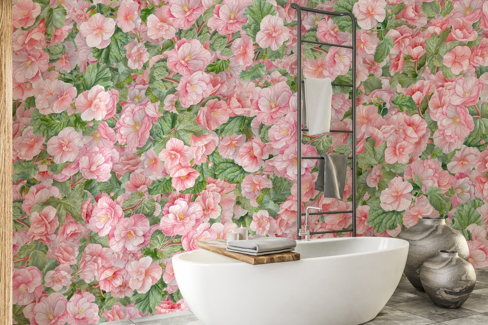 Vibrant pink begonia mural patterns
 DTLI04