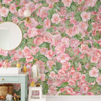Pink Begonia Flower Wallpaper Murals - Giffywalls DTLI04
