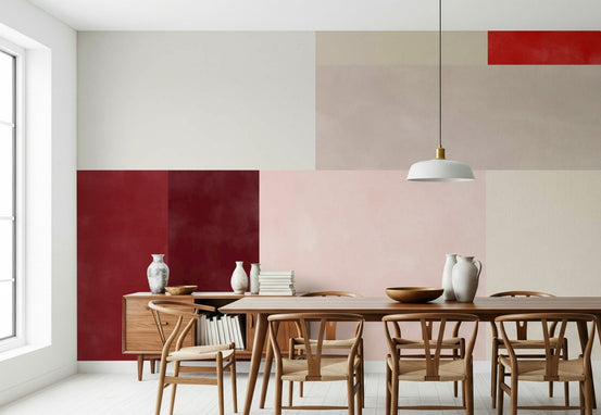 A beautiful blush pink geometric wallpaper mural for a modern home., GD5244