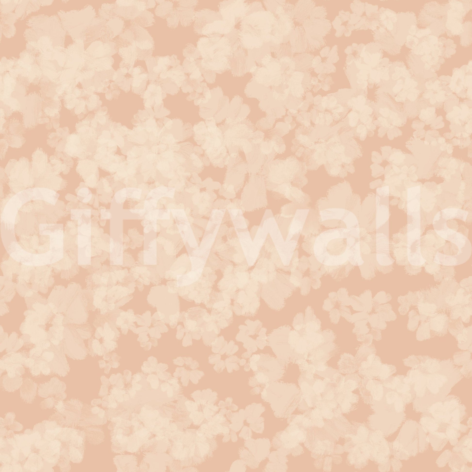 Dusty pink botanical wallpaper, giving a contemporary, fresh appearance.