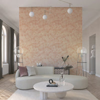 Abstract flower mural, soft Blush Bloom pattern, gentle texture finish.