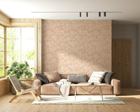 Abstract blooming wallpaper for walls, gentle diffused colors, subtle elegance.