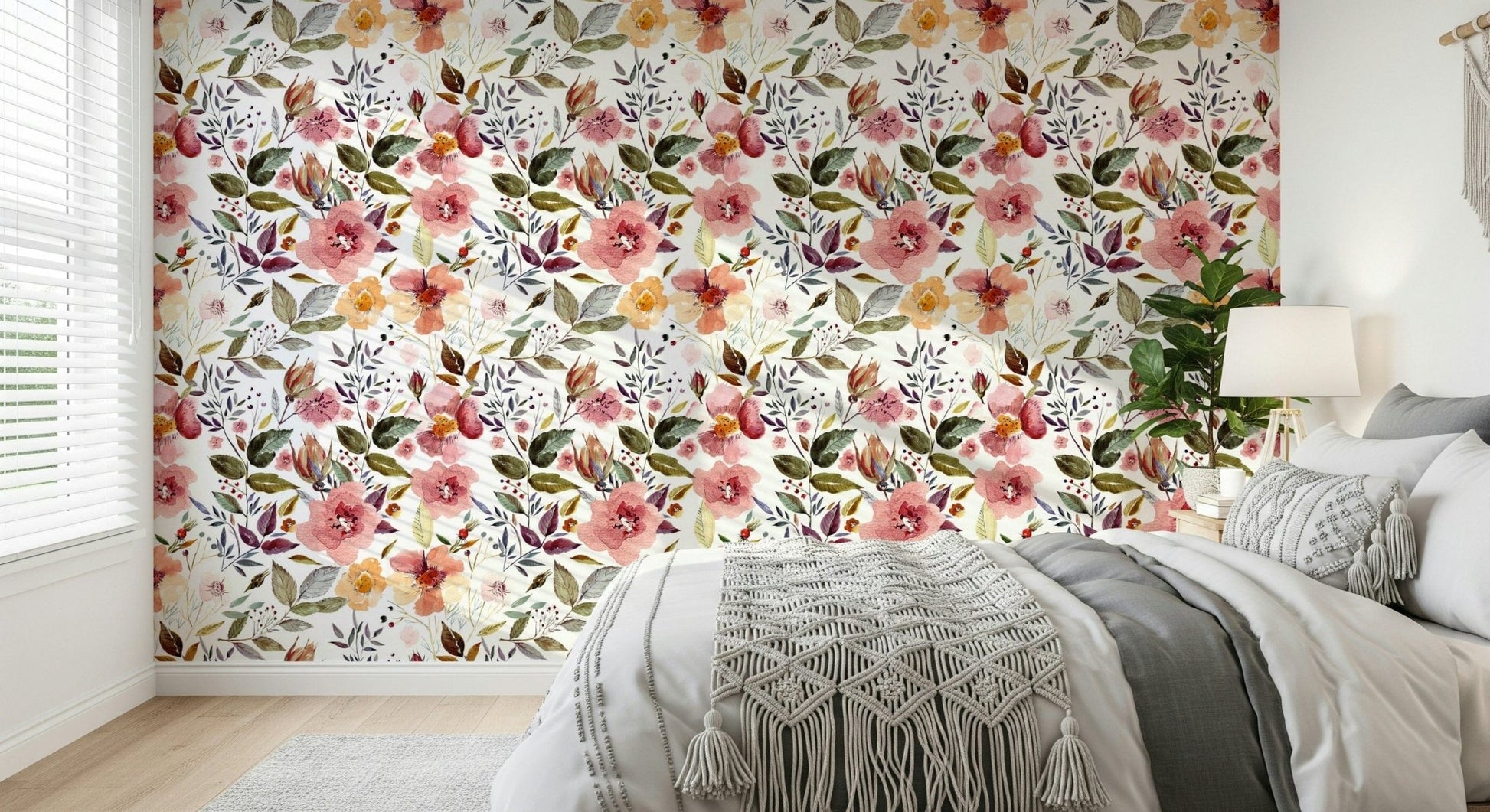 Bohemian garden pattern Blush Bloom Echo wall décor