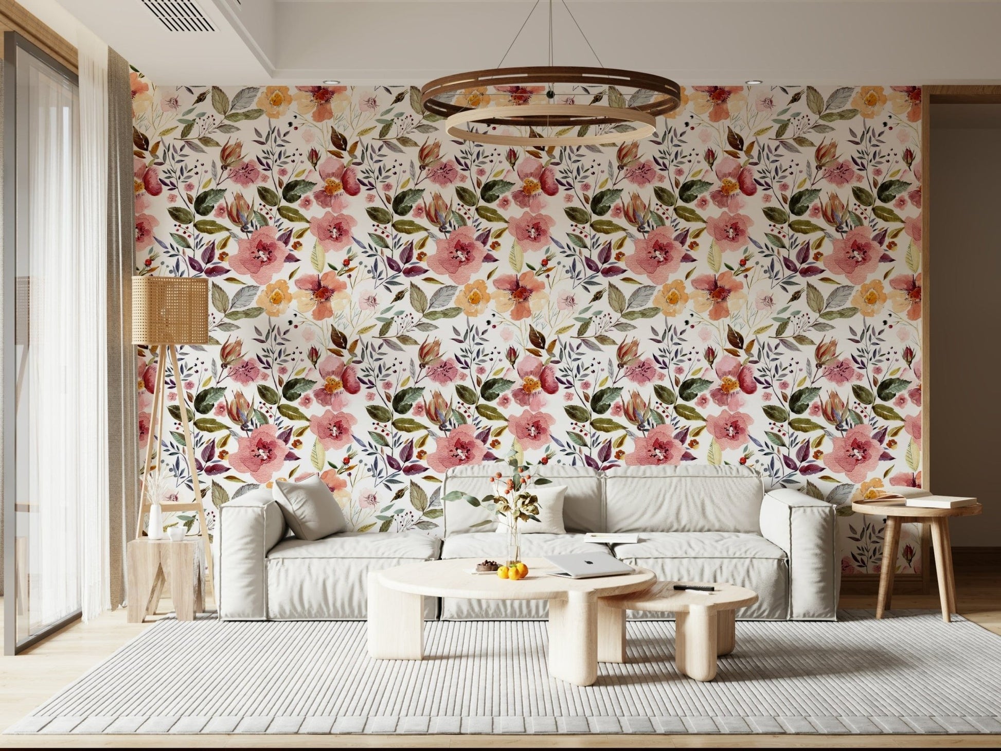 Artistic summer blossom design Blush Bloom Echo mural