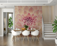 Elegant Blush Bloom wall mural for a sophisticated hallway feature wall.