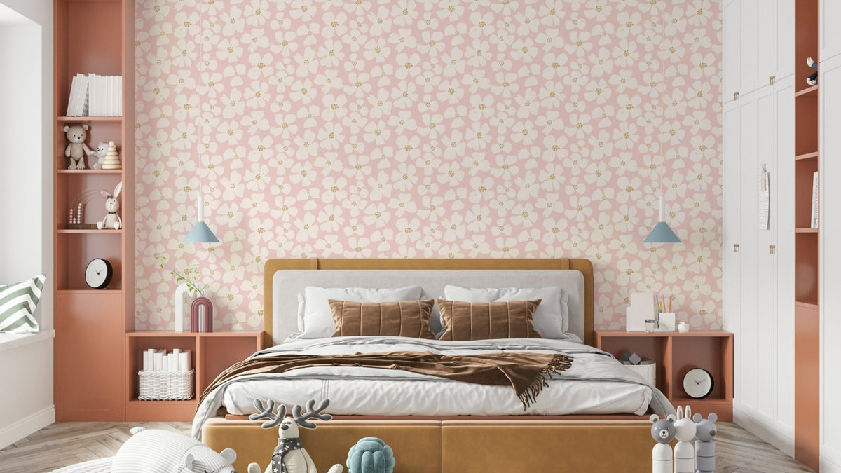 Blush bloom wallpaper featuring delicate flowers GD600

