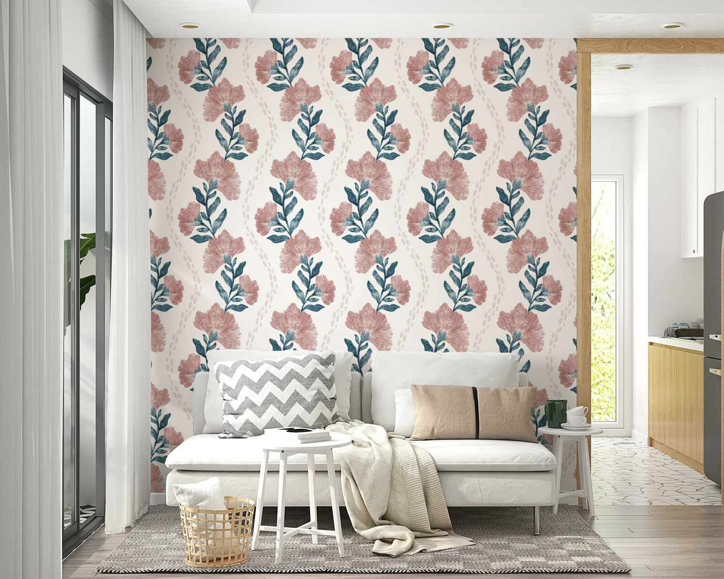 The image shows an artistic impression of a serene floral scene.

