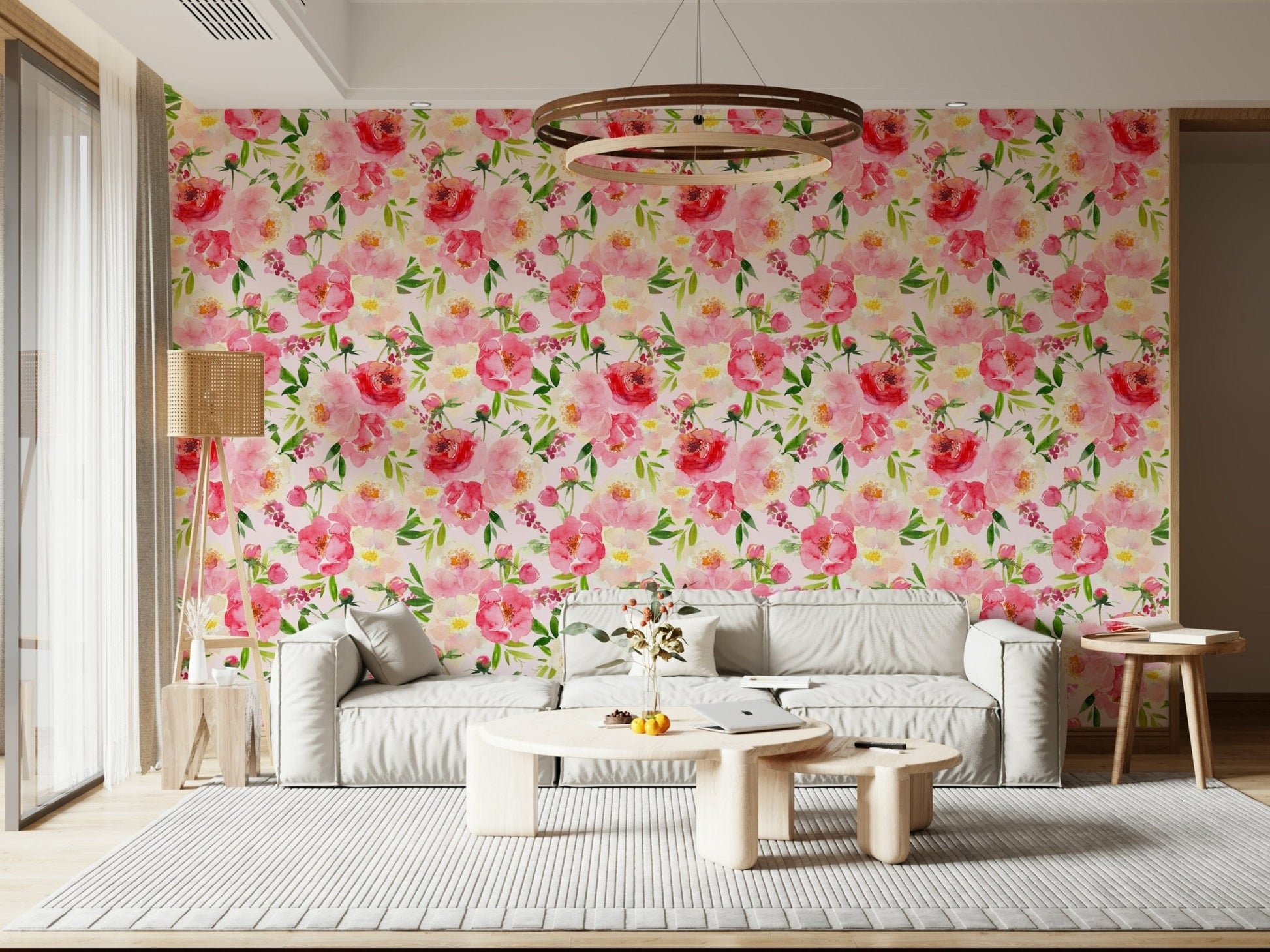 Watercolor peony wall art Blush Bloom Watercolor lovely soft color palette.