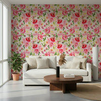 Delightful pink flower wallpaper Blush Bloom Watercolor dreamy spring motif.