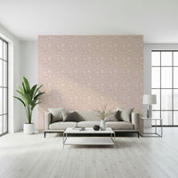 Serene pink Blush blooming spring calming flowers Wallpaper wall covering.