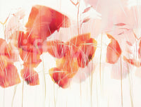 A calming floral design wallpaper mural that defines a space.

