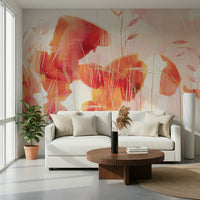 A contemplative floral pattern wallpaper mural for a feature wall.

