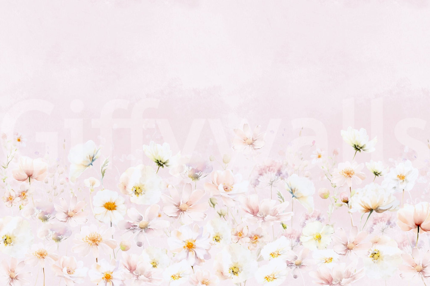 Blush Blossom Meadow Wall Mural