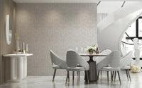 A contemplative floral pattern wallpaper mural for a feature wall.