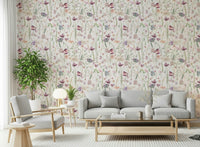 Blush Butterfly Meadow removable peel and stick wallcovering.