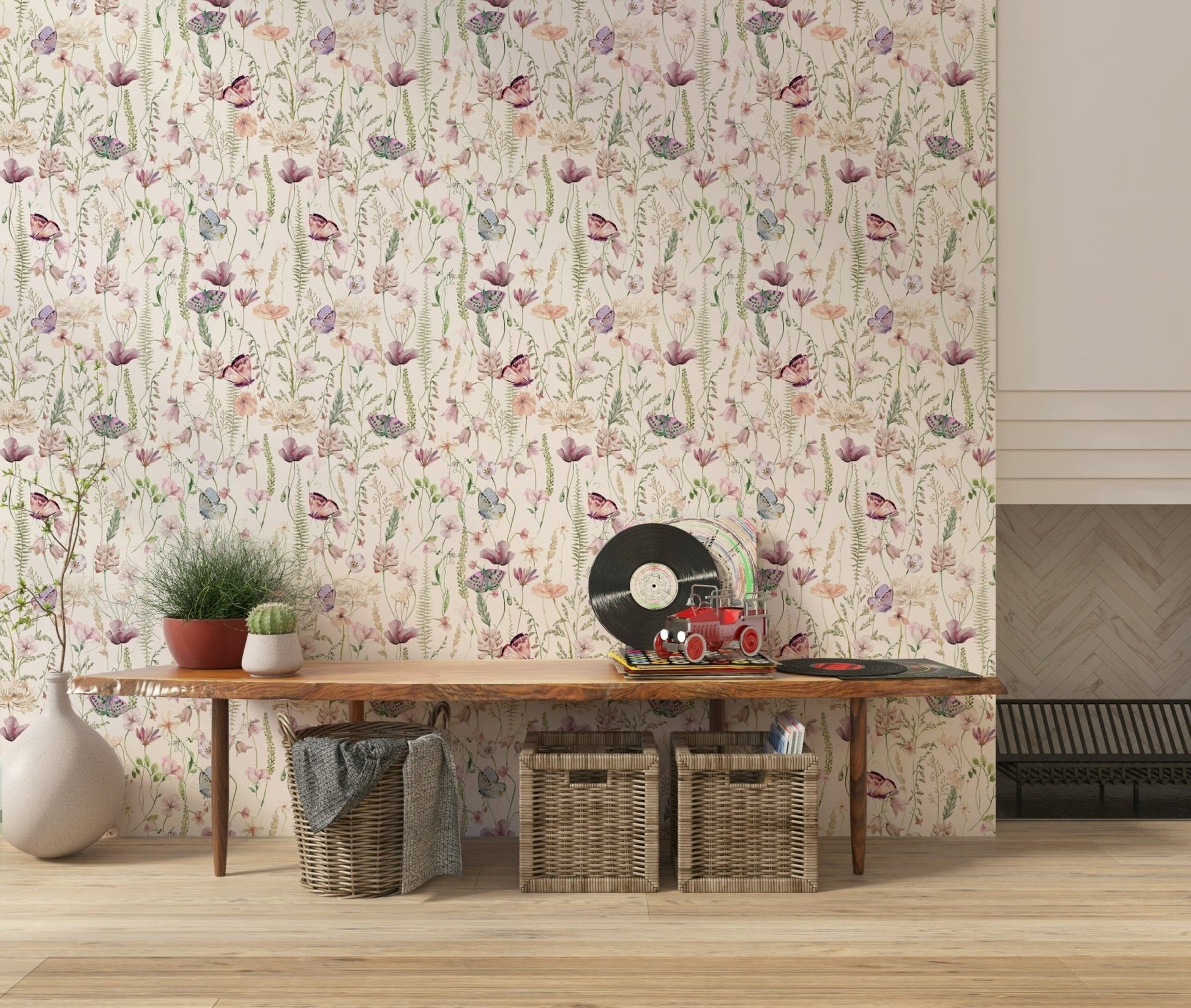 Soft textured appearance aesthetic design Blush Butterfly Meadow.