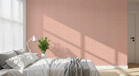 Minimalist blush check design with textured look.