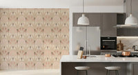 Soft blush wallpaper featuring Blush Deco Foliage botanical detailing