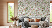 Floral art wallpaper with pastel tones