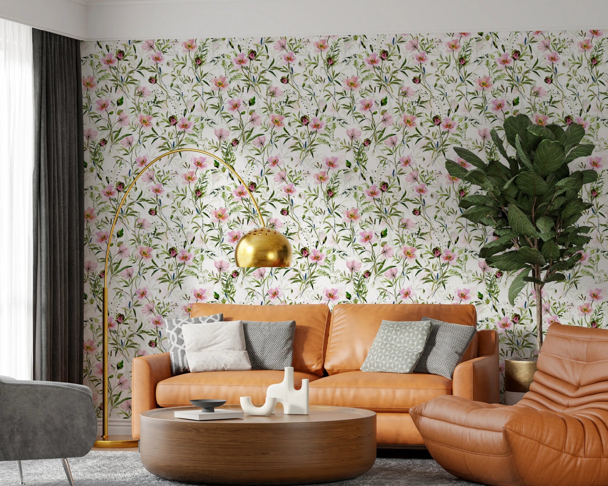 Light floral wallpaper for bedroom