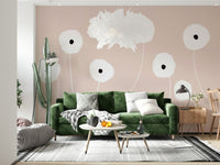 A classic soft floral wallpaper for walls.

