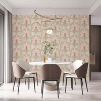 Blush Fronds & Stripes Wallpaper⁠