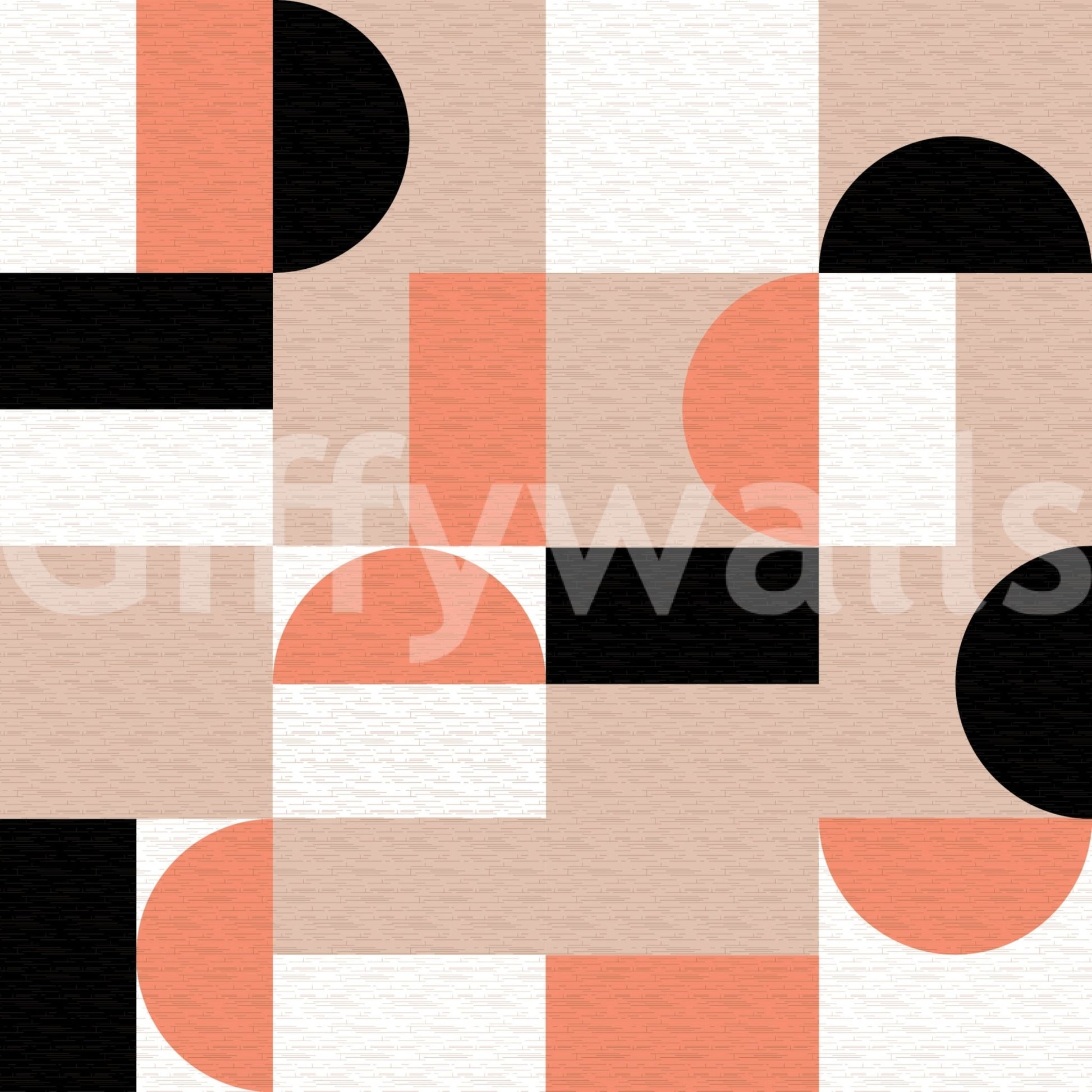 A sophisticated reading nook accented by Blush Geometry Wall Mural.