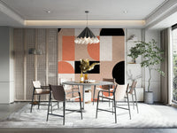 Stylish geometric backdrop with the removable Blush Geometry Wall Mural.
